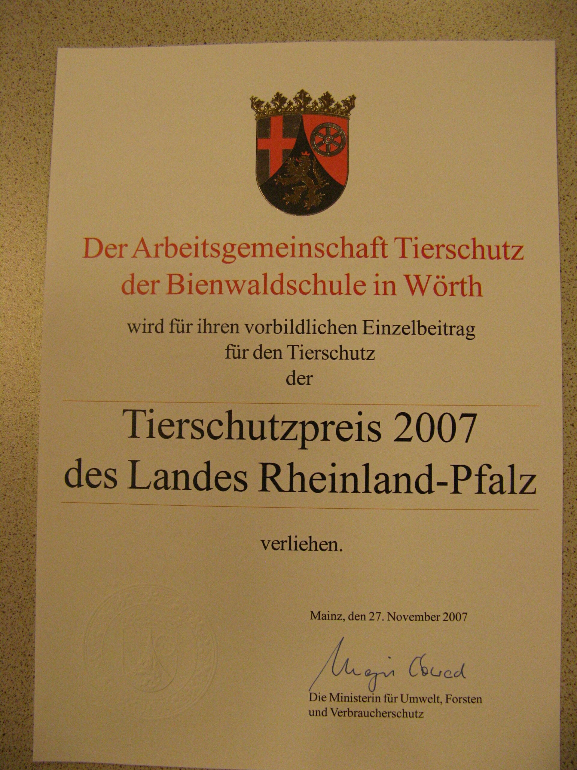 Tierschutzpreis RLP